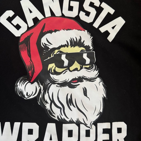 Holiday Time Black 'Gangsta Wrapper' Men's Sweatshirt - Picture 3 of 5